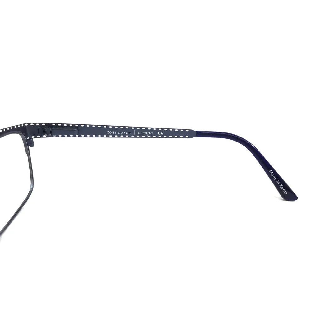 Cote D'azur Eyeglasses Frames CDA-257 C3 Navy Blue Rectangle Full Rim 53-17-137